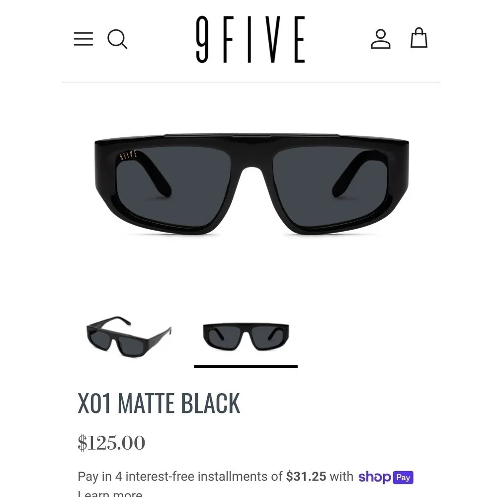 9FIVE X01 Matte Black Sunglasses GRADIENT Lenses Flat Top Frame Luxury Trending
